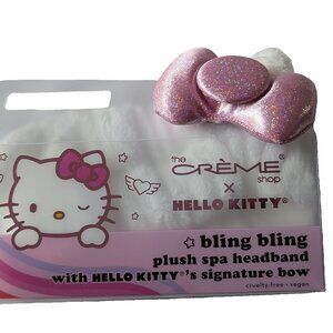 NEW Hello Kitty Plush Spa Headband with Signature Bow In Pink NWT